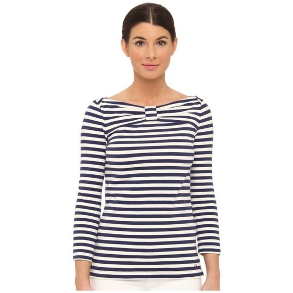 Kate Spade Wheaton Bow Navy-Stripe Top